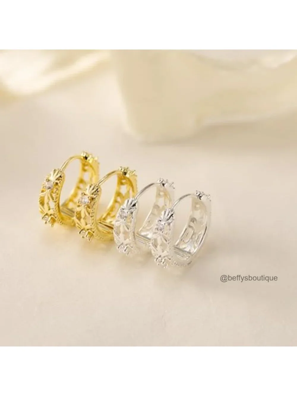14k Gold Plated Heart Hoop Earrings Hypoallergenic Lightweight Women